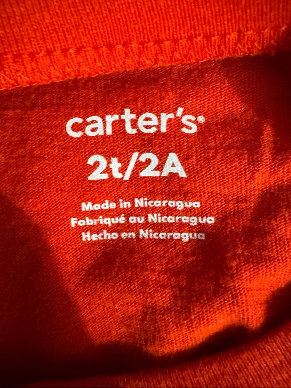 Carter's Red Long-Sleeve Top with White Heart Appliqués 2T twins